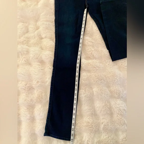 7 For All Mankind Dark Indigo Straight Leg Jeans - Picture 9 of 10